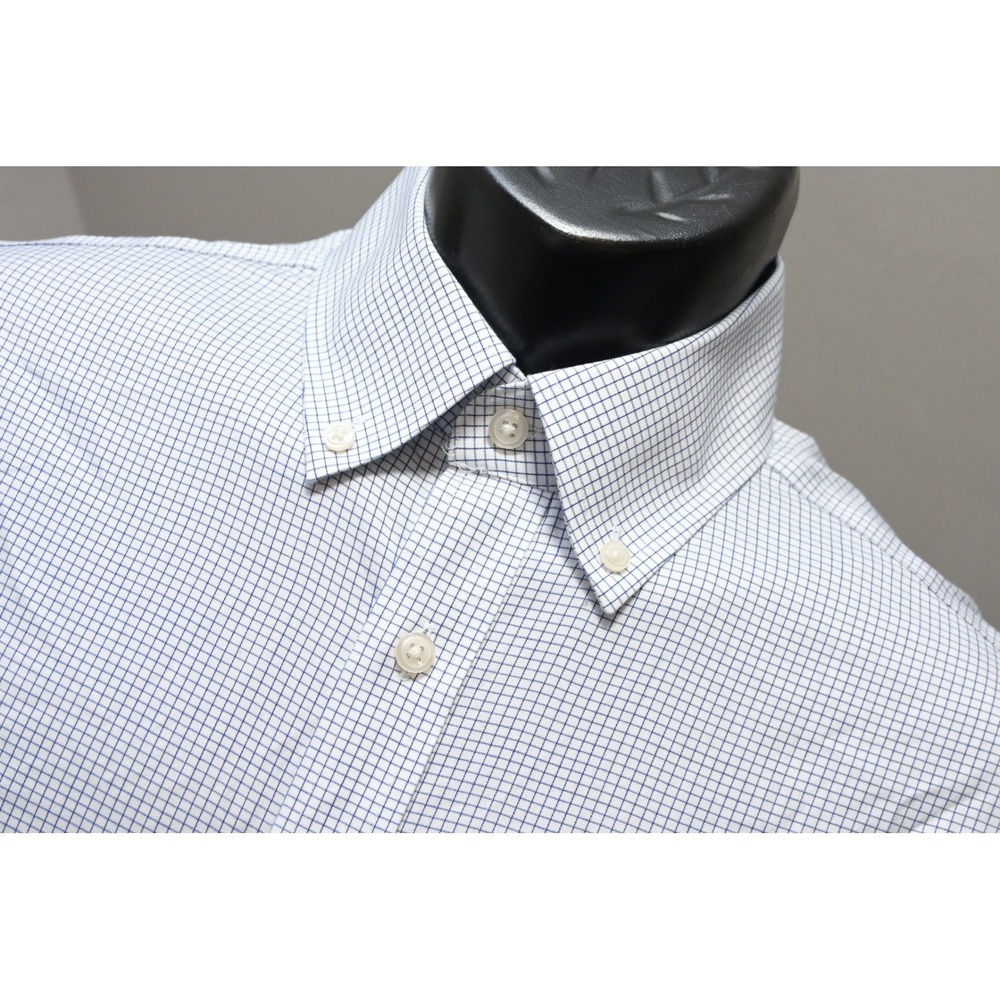Charles Tyrwhitt Shirt Mens Medium 15.5/34 Plaid Slim Fit Non-Iron Excellent